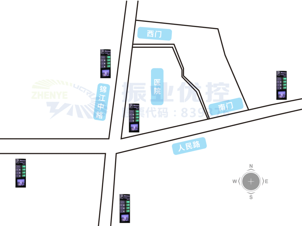 圖10 醫(yī)院周邊誘導(dǎo)屏分布圖