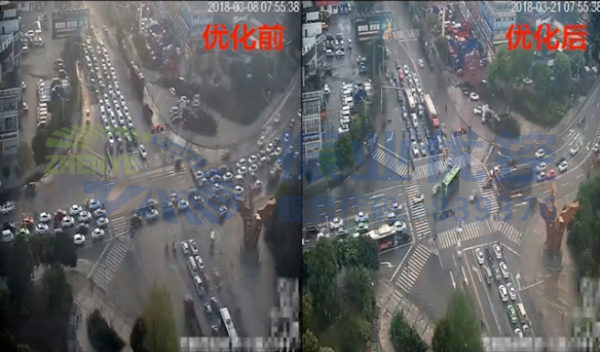 圖12 路口優(yōu)化前后對(duì)比情況