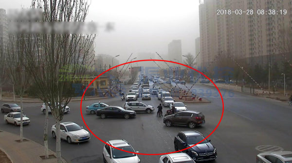 圖8 東進(jìn)口直行、西進(jìn)口左轉(zhuǎn)及北進(jìn)口左轉(zhuǎn)的車(chē)輛匯流沖突