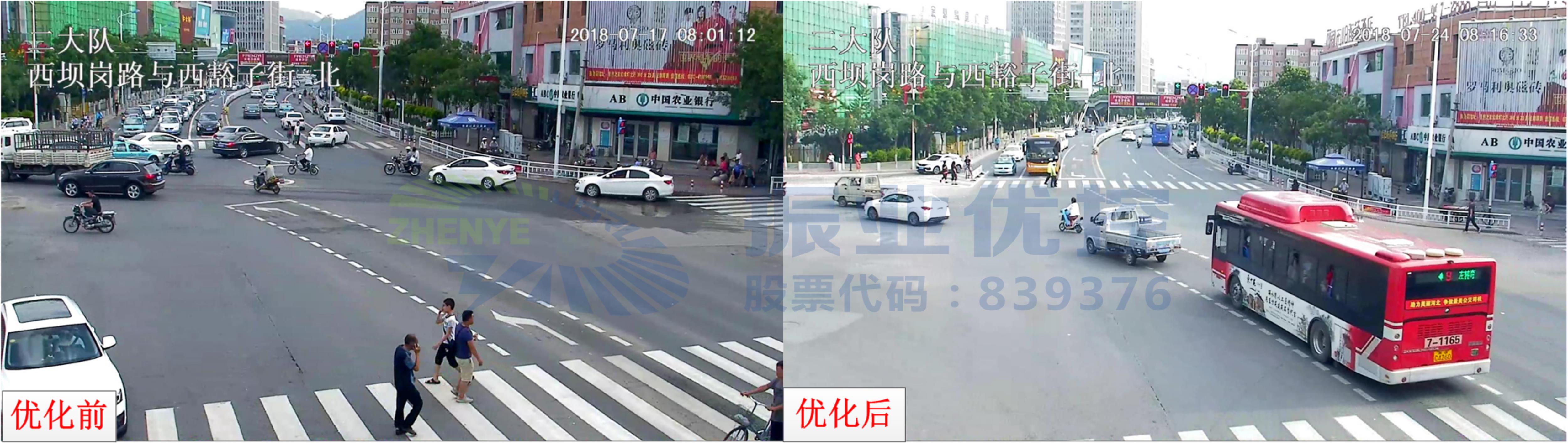 圖7 優(yōu)化前后路口行人過街情況對(duì)比