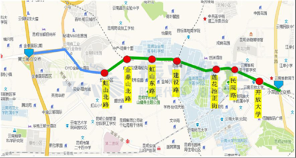 圖1 學府路路段地理位置圖