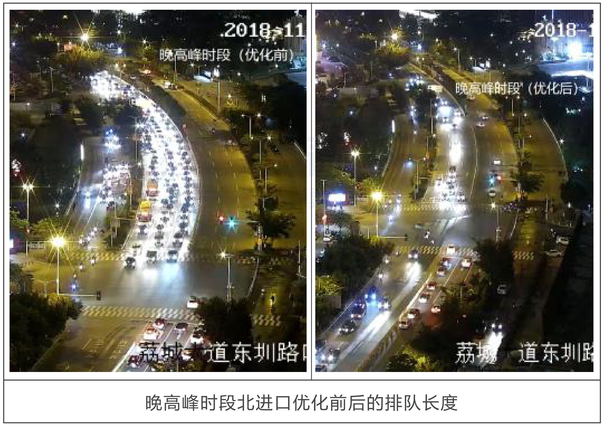 圖12 優(yōu)化前后交通情況對比(晚高峰)