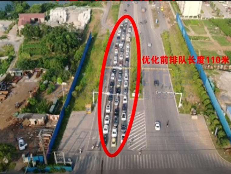 圖4 優(yōu)化前晚高峰北進口、東進口車流排隊