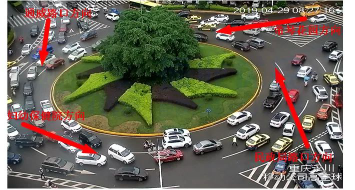 圖2 優(yōu)化前二轉盤高峰期通行情況