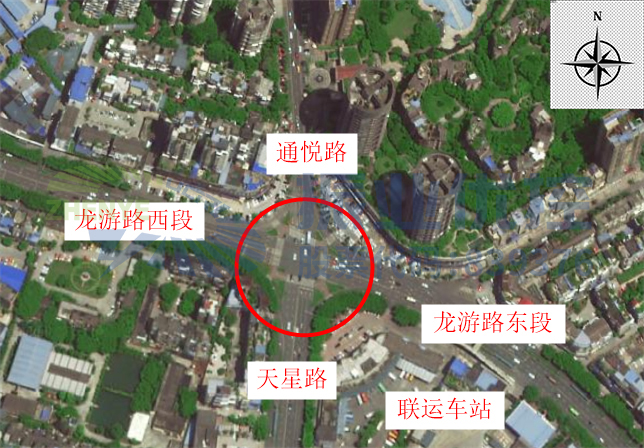 圖1 天星路-龍游路路口地理位置