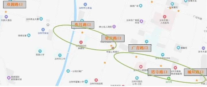 圖3 丹陽路段路口區(qū)域劃分示意圖
