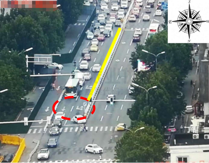 圖4 德源里-友誼路（路口2）南進口地面標線（優(yōu)化前）