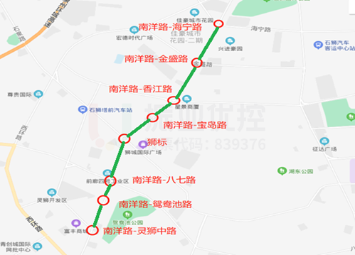 圖1 南洋路綠波路口分布圖