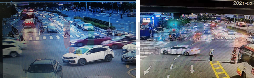 圖13 路口東進(jìn)口改造前后晚高峰排隊(duì)對(duì)比