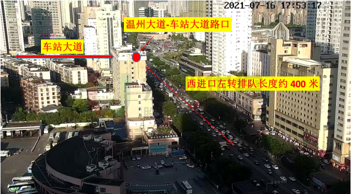 圖3 西進口左轉排隊情況