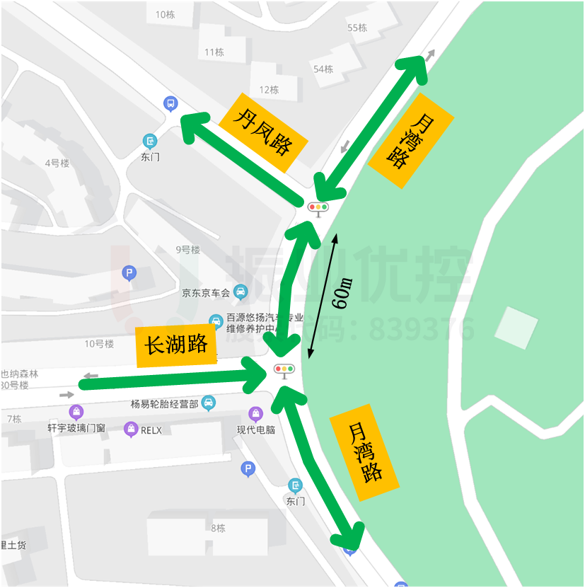 圖1 路段、路口點(diǎn)位示意圖