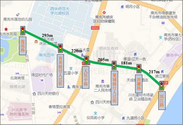圖1 果城路(蓮池路-濱江路)地理位置圖