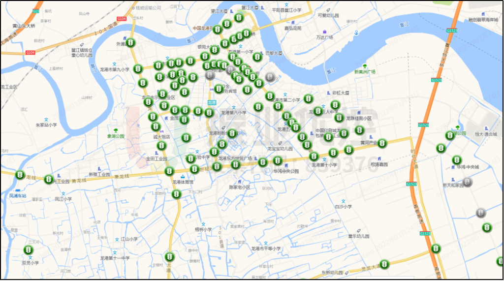 圖2 龍港市信號燈分布圖