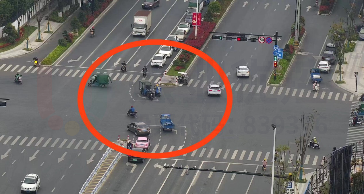 圖3 非機(jī)動車未按規(guī)定車道行駛